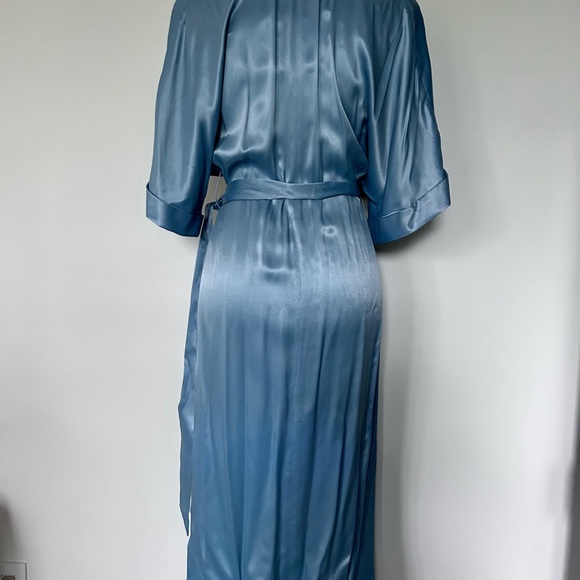 & Other Stories Light Blue Satin Wrap Dress - Picture 6 of 6